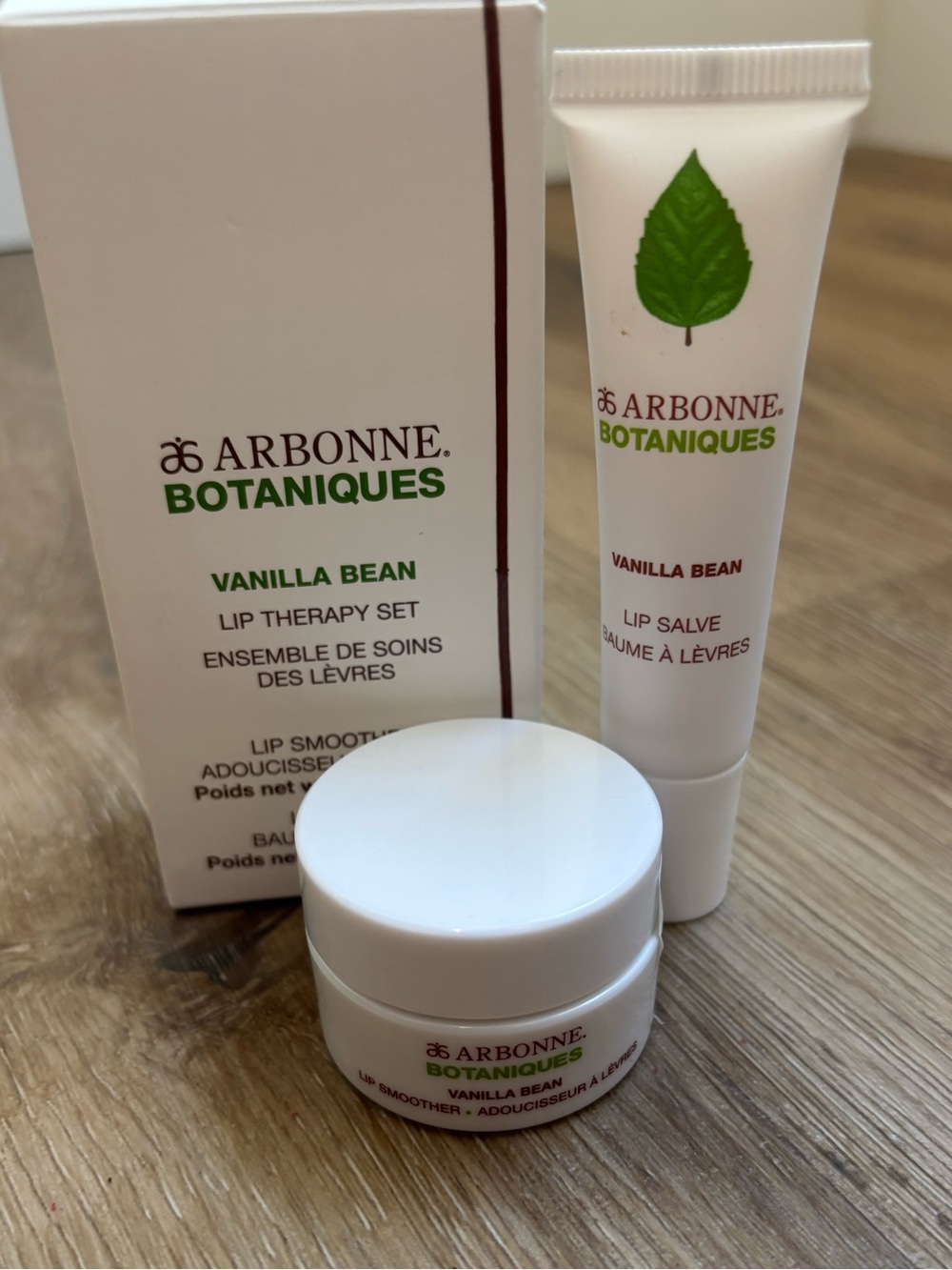 Arbonne Botaniques Vanilla Bean Lip Therapy Care Set Bundle